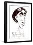 Virginia Woolf, English novelist sepia ink caricature-Neale Osborne-Framed Giclee Print