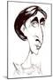 Virginia Woolf, English novelist sepia ink caricature-Neale Osborne-Mounted Giclee Print