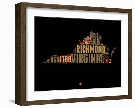 Virginia Word Cloud 1-NaxArt-Framed Art Print