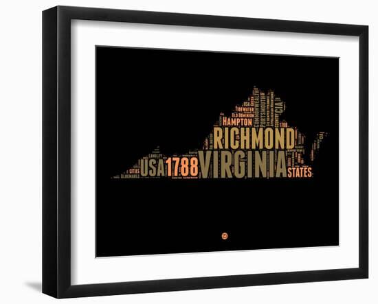 Virginia Word Cloud 1-NaxArt-Framed Art Print