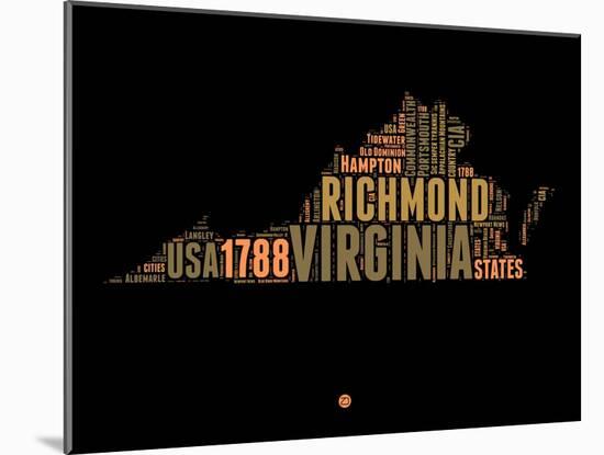 Virginia Word Cloud 1-NaxArt-Mounted Art Print