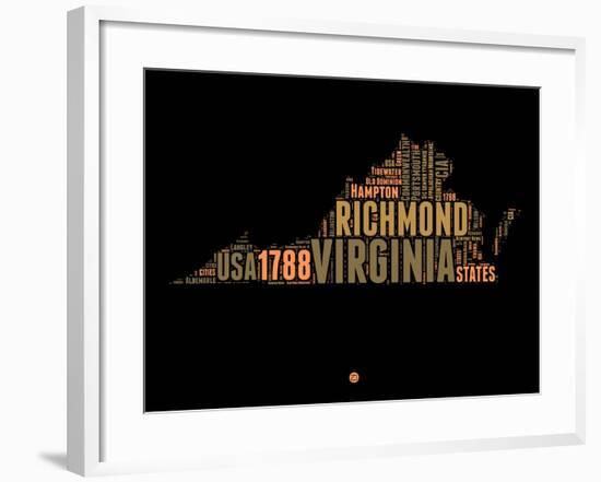 Virginia Word Cloud 1-NaxArt-Framed Art Print