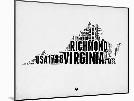 Virginia Word Cloud 2-NaxArt-Mounted Art Print