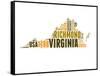 Virginia Word Cloud Map-NaxArt-Framed Stretched Canvas