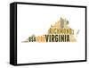 Virginia Word Cloud Map-NaxArt-Framed Stretched Canvas