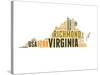 Virginia Word Cloud Map-NaxArt-Stretched Canvas