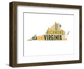 Virginia Word Cloud Map-NaxArt-Framed Art Print