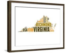 Virginia Word Cloud Map-NaxArt-Framed Art Print