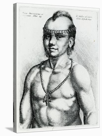 Virginian Indian, 1645-Wenceslaus Hollar-Stretched Canvas