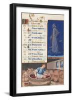 Virgo and Treading Grapes, Calendar for the Feast Days Celebrated in September, C.1500-Jean Bourdichon-Framed Giclee Print