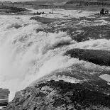 Dip Net Fishing at Celilo Falls, 1954-Virna Haffer-Framed Stretched Canvas