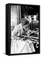 Virna Lisi Eating an Ice-Cream in Rome-Angelo Cozzi-Framed Stretched Canvas