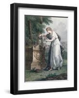 Virtue Pays Homage at Rousseau's Tomb, Ermenonville (Tombeau De Jean Jacques Rousseau), 1866-French-Framed Premium Giclee Print