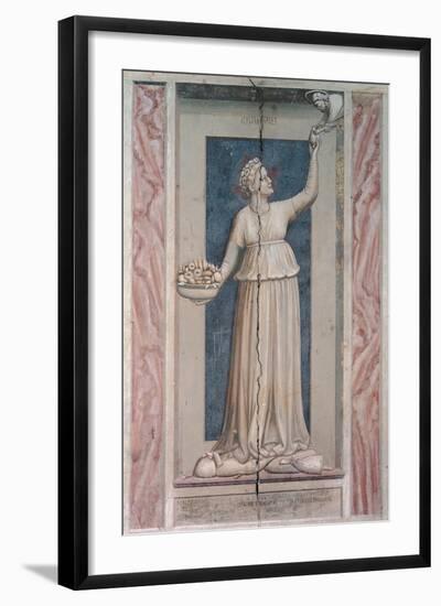 Virtues and Vices, Charity-Giotto di Bondone-Framed Art Print