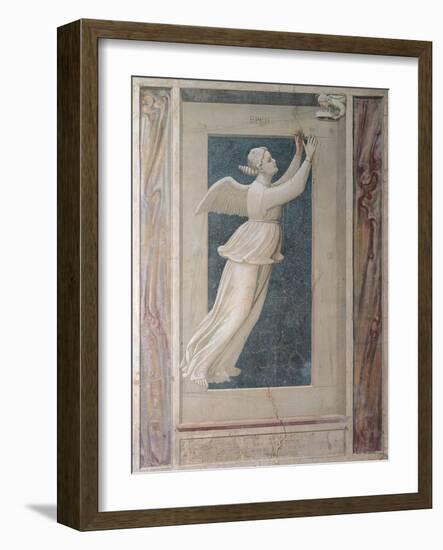 Virtues and Vices, Hope-Giotto di Bondone-Framed Art Print