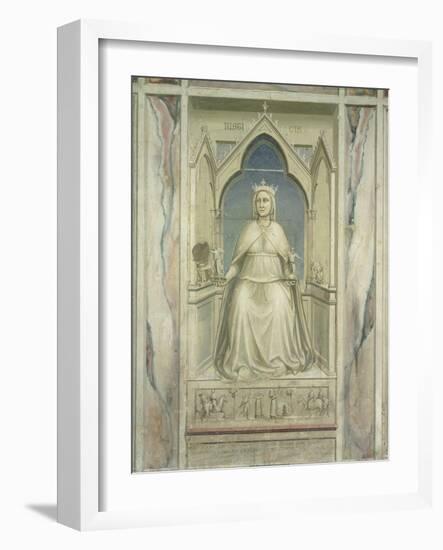 Virtues and Vices, Justice-Giotto di Bondone-Framed Art Print