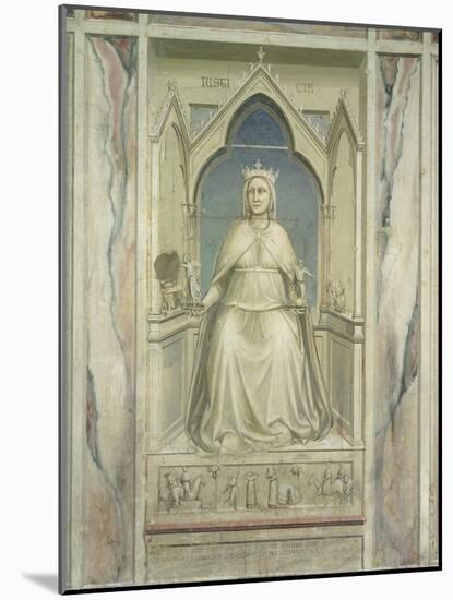 Virtues and Vices, Justice-Giotto di Bondone-Mounted Art Print