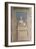 Virtues and Vices, Prudence-Giotto di Bondone-Framed Art Print