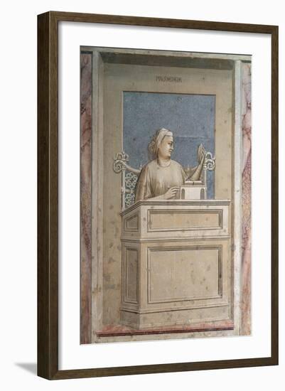 Virtues and Vices, Prudence-Giotto di Bondone-Framed Art Print