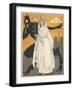 Virtuous French Girl on the Way to Her First Communion Encounters a Devil-Auguste Roubille-Framed Art Print