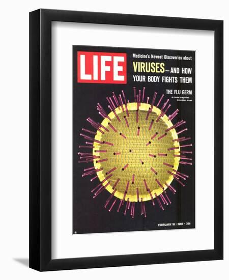 Viruses, Model of Flu Virus, February 18, 1966-Yale Joel-Framed Photographic Print