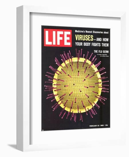 Viruses, Model of Flu Virus, February 18, 1966-Yale Joel-Framed Photographic Print