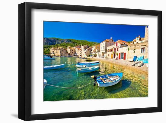 Vis Island Komiza Village shore-null-Framed Art Print