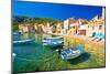 Vis Island Komiza Village shore-null-Mounted Art Print