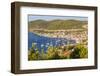 Vis Town and Harbor, Vis Island, Croatia-Peter Adams-Framed Photographic Print