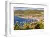 Vis Town and Harbor, Vis Island, Croatia-Peter Adams-Framed Photographic Print