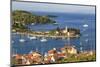 Vis Town, Franciscan Monastery and Harbor, Vis Island, Croatia-Peter Adams-Mounted Photographic Print