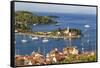 Vis Town, Franciscan Monastery and Harbor, Vis Island, Croatia-Peter Adams-Framed Stretched Canvas