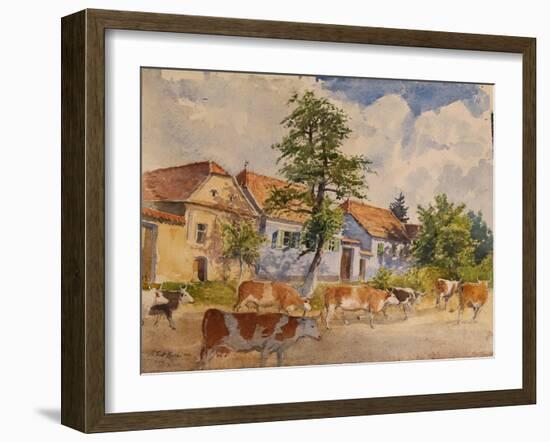 Viscri House Cows, 2015-Tim Scott Bolton-Framed Giclee Print