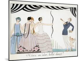 Visez Au Coeur, Belles Dames!, by H. Reidel, 1924 (Pochoir Print)-Georges Barbier-Mounted Giclee Print