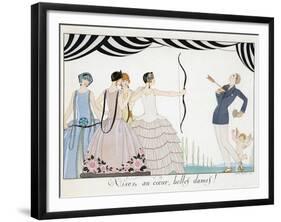 Visez Au Coeur, Belles Dames!, by H. Reidel, 1924 (Pochoir Print)-Georges Barbier-Framed Giclee Print