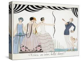 Visez Au Coeur, Belles Dames!, by H. Reidel, 1924 (Pochoir Print)-Georges Barbier-Stretched Canvas