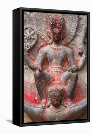 Vishnu and Garuda Statue at Changu Narayan Temple-Ian Trower-Framed Stretched Canvas