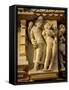 Vishnu and Lakshami, Sculptures on the Parshvinath Temple, Jain Group, Madhya Pradesh State, India-Richard Ashworth-Framed Stretched Canvas