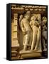 Vishnu and Lakshami, Sculptures on the Parshvinath Temple, Jain Group, Madhya Pradesh State, India-Richard Ashworth-Framed Stretched Canvas