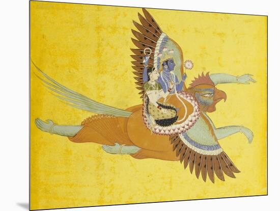 Vishnu and Lakshmi on Garuda Bundi, circa 1700-null-Mounted Giclee Print