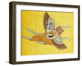 Vishnu and Lakshmi on Garuda Bundi, circa 1700-null-Framed Giclee Print