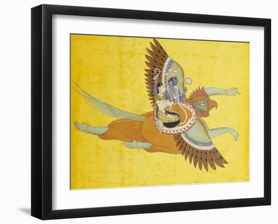 Vishnu and Lakshmi on Garuda Bundi, circa 1700-null-Framed Giclee Print