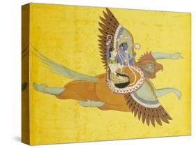 Vishnu and Lakshmi on Garuda Bundi, circa 1700-null-Stretched Canvas