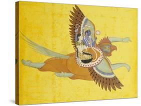 Vishnu and Lakshmi on Garuda Bundi, circa 1700-null-Stretched Canvas
