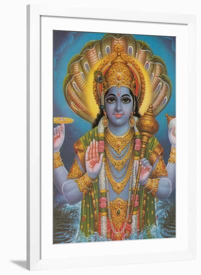 Vishnu and Nagas-null-Framed Art Print