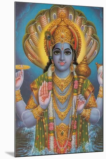Vishnu and Nagas-null-Mounted Art Print