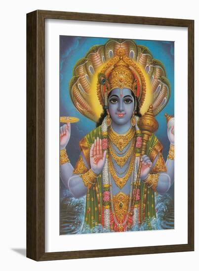 Vishnu and Nagas-null-Framed Art Print