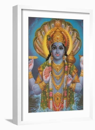 Vishnu and Nagas-null-Framed Art Print