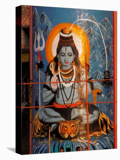 Vishnu Hindu God Mural, India-Dee Ann Pederson-Stretched Canvas