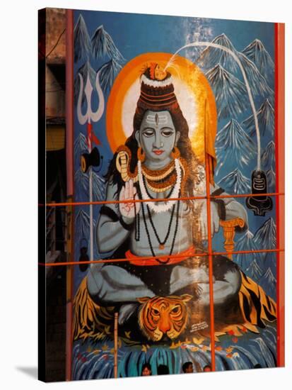 Vishnu Hindu God Mural, India-Dee Ann Pederson-Stretched Canvas